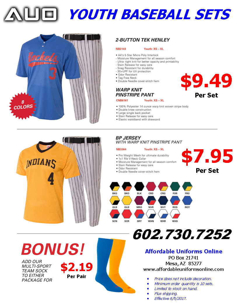 Youth Baseball Uniforms