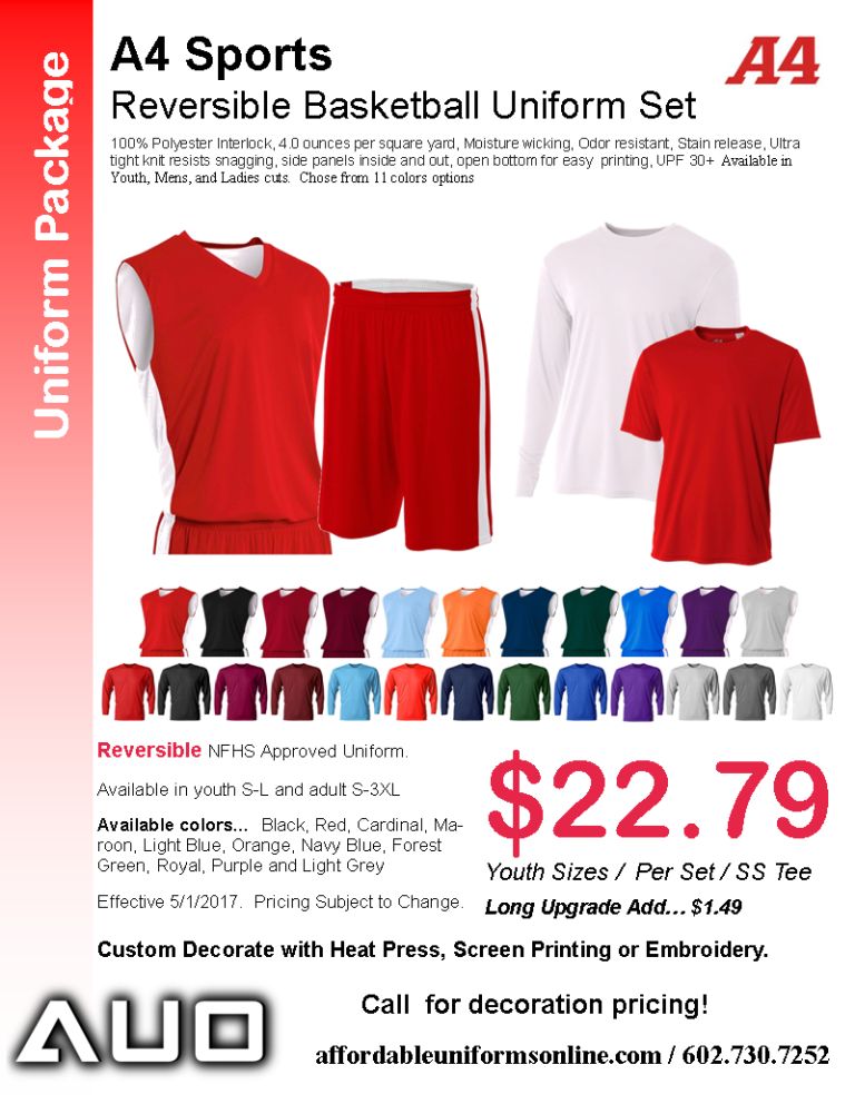 Reversible Basketball Uniforms