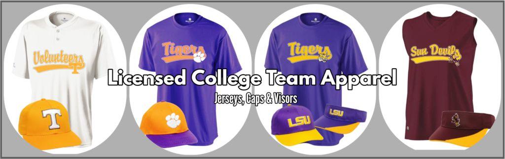 COLLEGE REPLICA JERSEYS AND CAPS