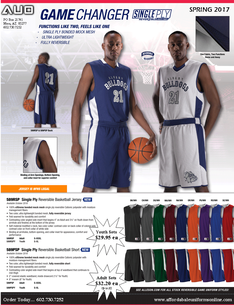 Reversible Basketball Uniforms